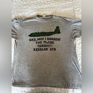 Vintage 80s USAF Keesler AFB Plane Joke Tee • Single Stitch • XL • Made USA